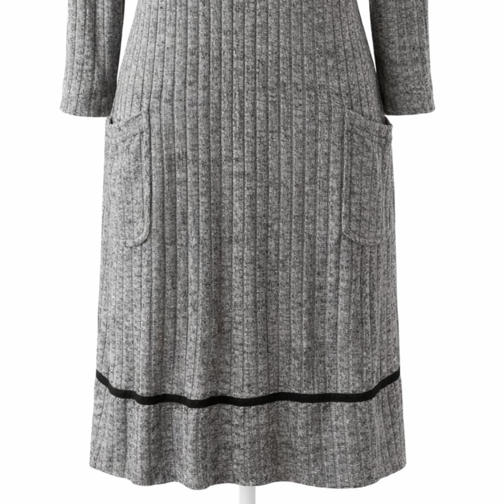 Westport Gray Ribbed Knit Dress with Pockets Size L – NWOT - Picture 7 of 9
